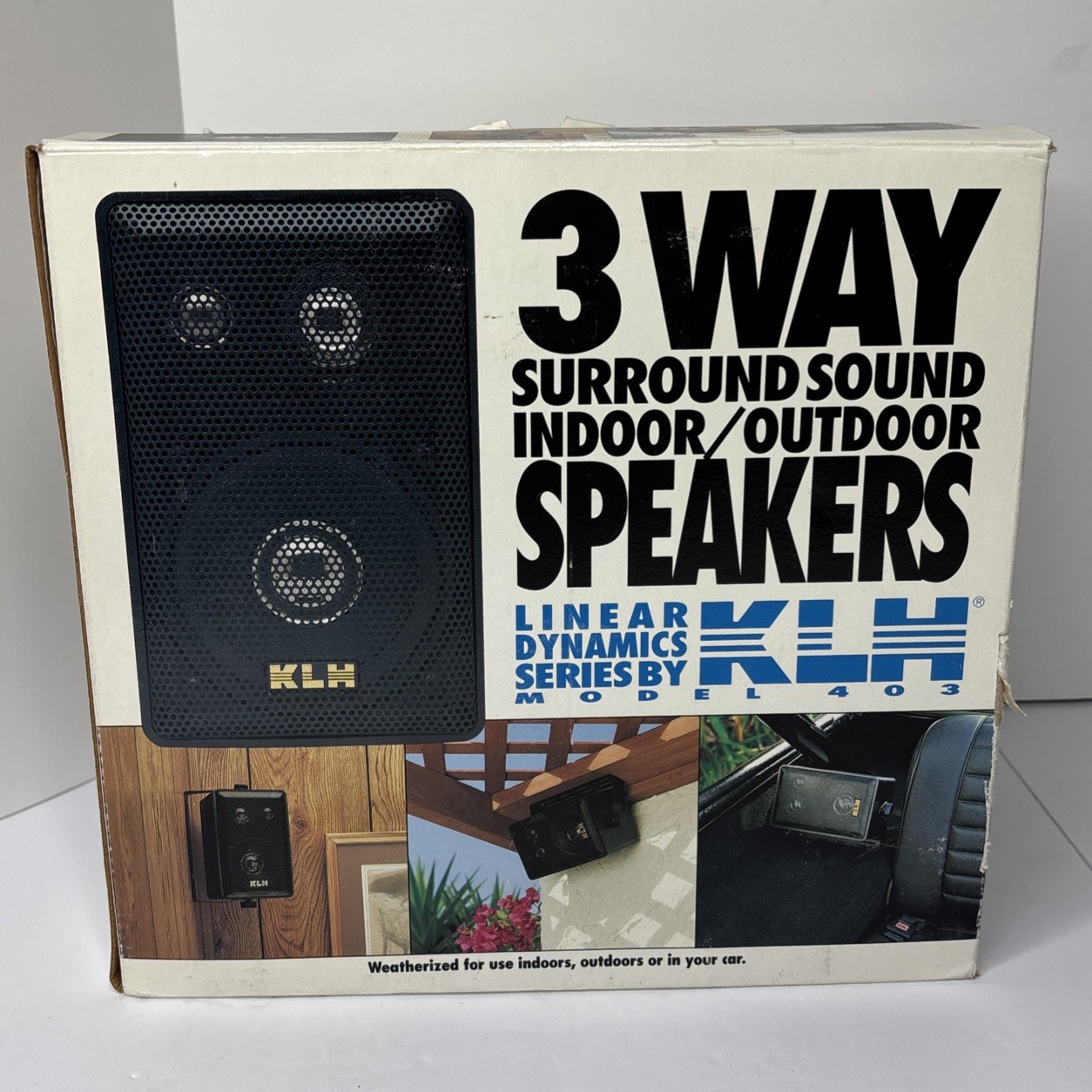 KLH 3 Way Surround Sound Indoor/Outdoor Speakers 403A NEW Open Box NOS