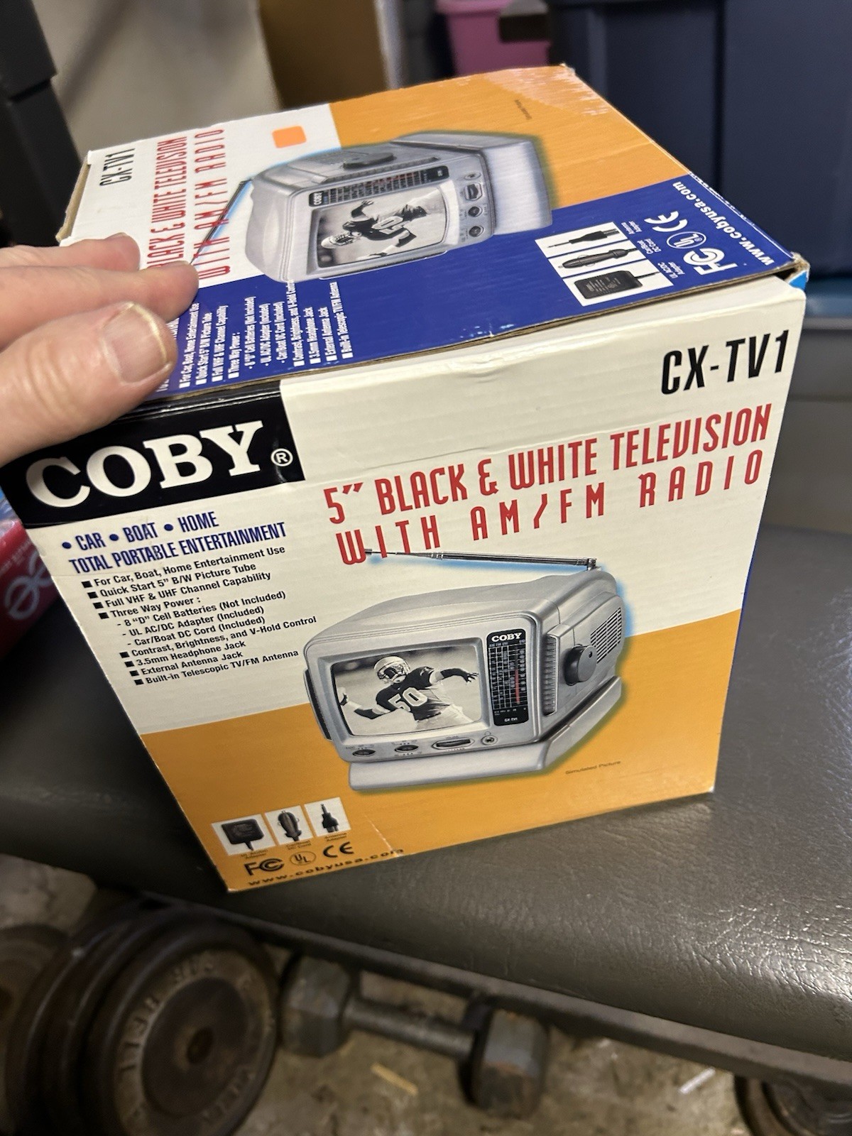 Vtg Coby Black And white Television 5” With AM/FM Radio NEW In Box