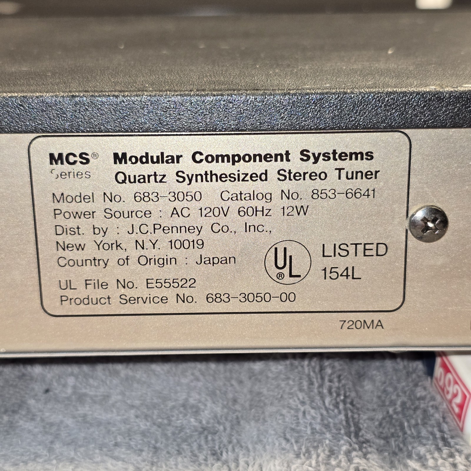 MCS Series 3050 Quartz Synthesized Stereo Tuner WORKS Great –READ–