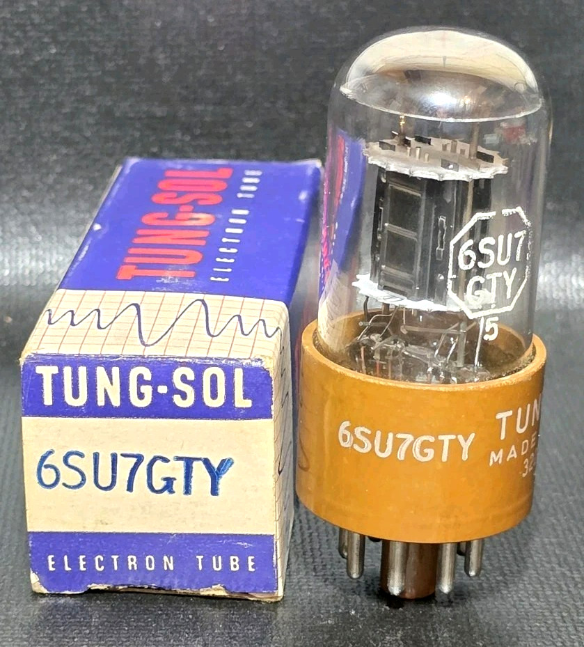1 Tungsol 6SU7GTY 3 Mica Black Plate Vacuum Tube Tested NOS On Hickok