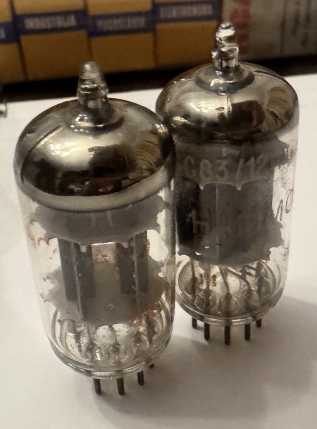 Matched Pair Amperex NOS ECC83 12AX7 Hammond Rare Grail Tone Heerlan