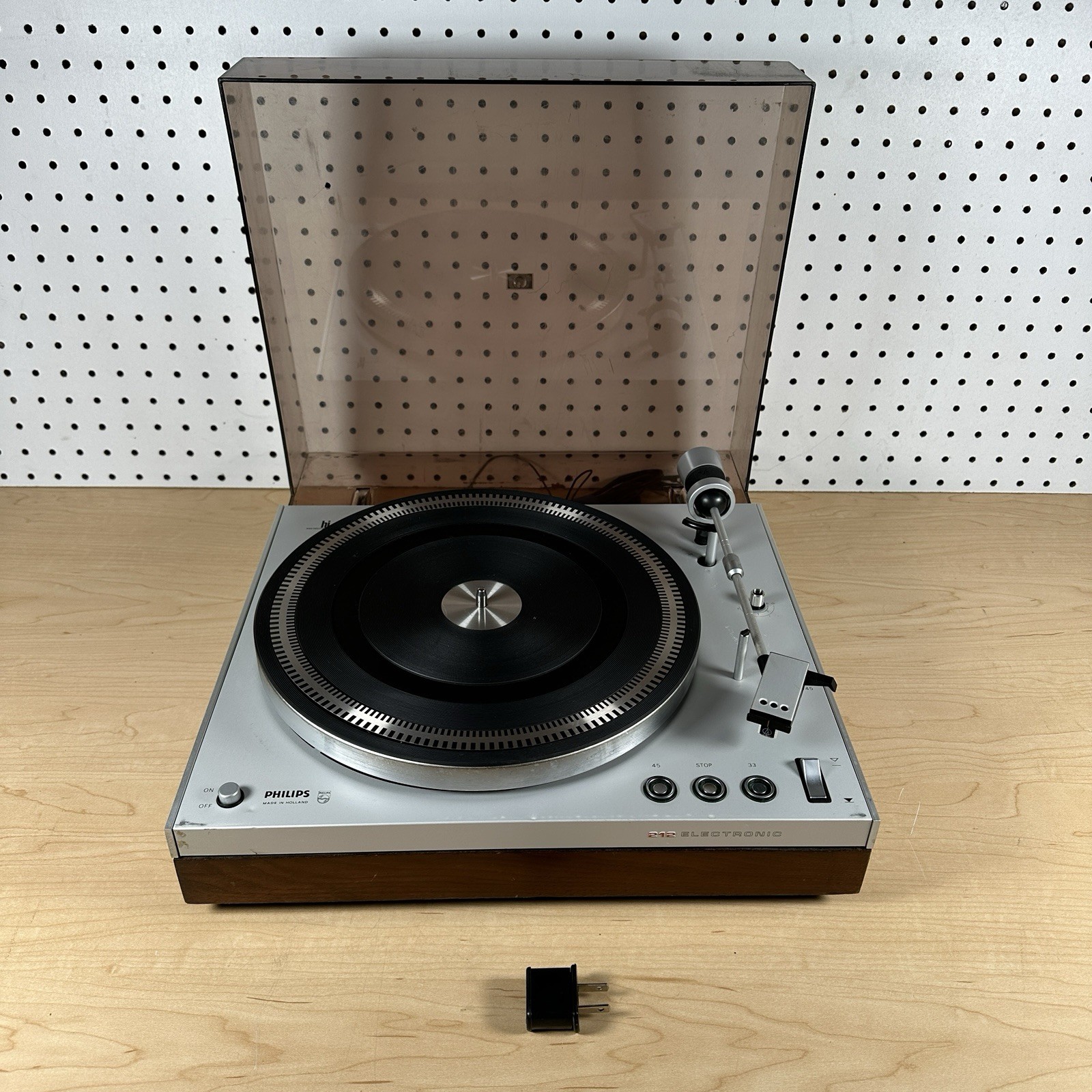 Philips Electronic 212 Belt Drive Turntable UNTESTED PARTS REPAIRS ONLY