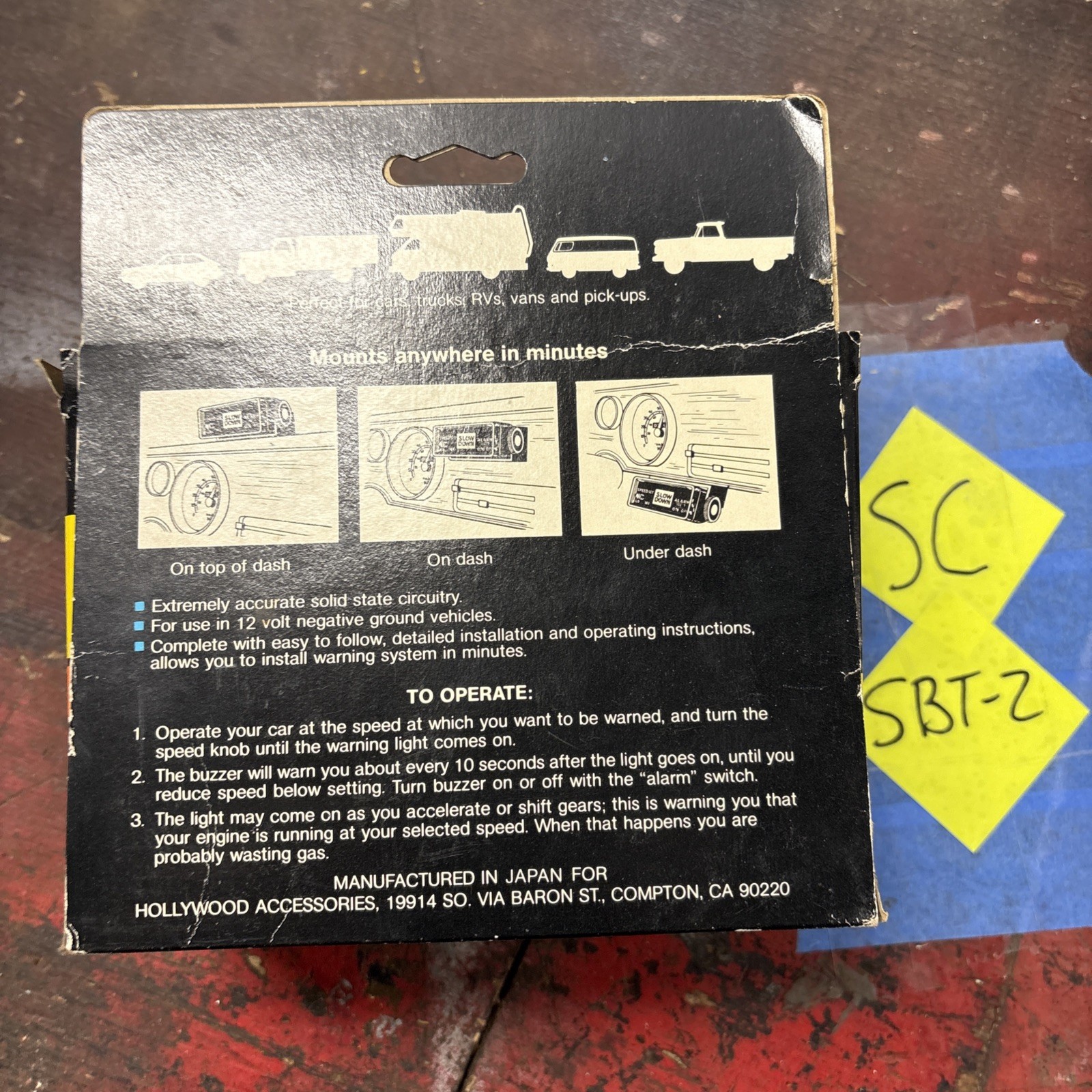 Vintage Hollywood Accessories Speed Alert Electronic Warning system