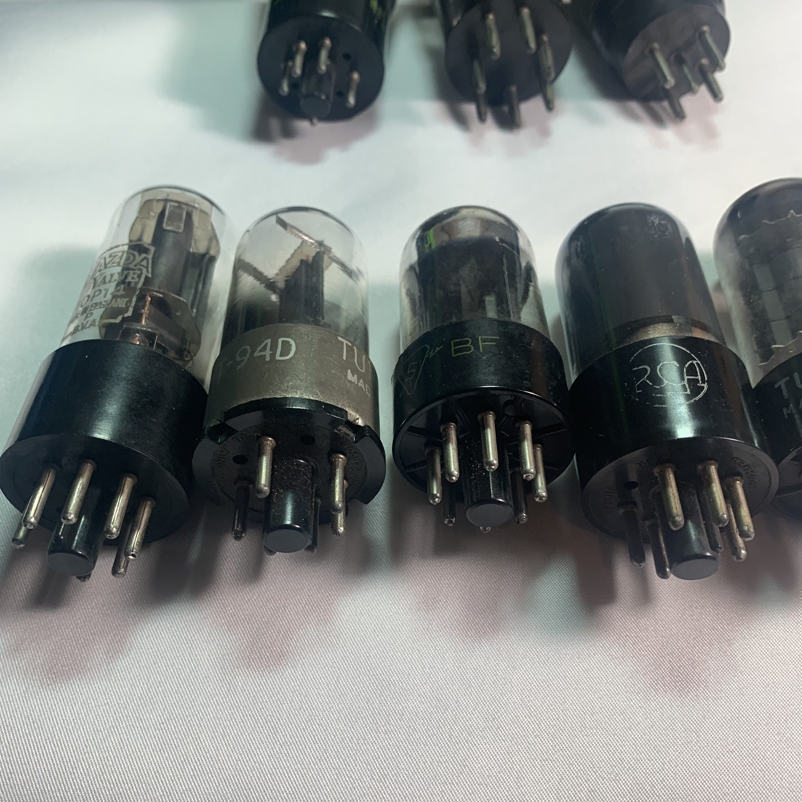 Vintage Radio Audio Amplifier Vacuum Tubes Lot x9 RCA Sylvania Tung Sol Cossor