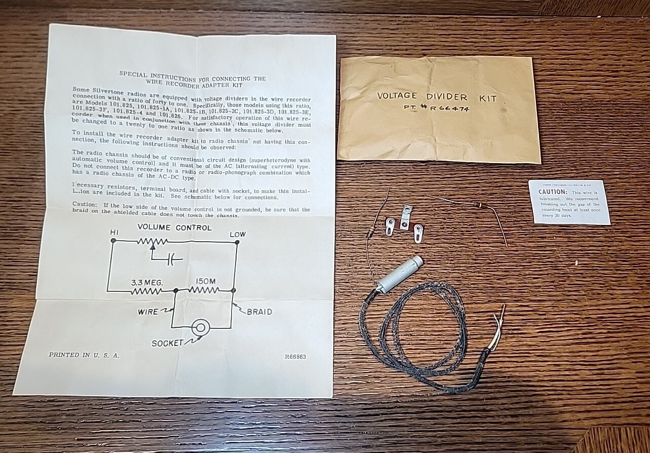 Vtg Telechron Sears Roebuck Silvertone Tube Wire Radio Recorder Microphone LOT