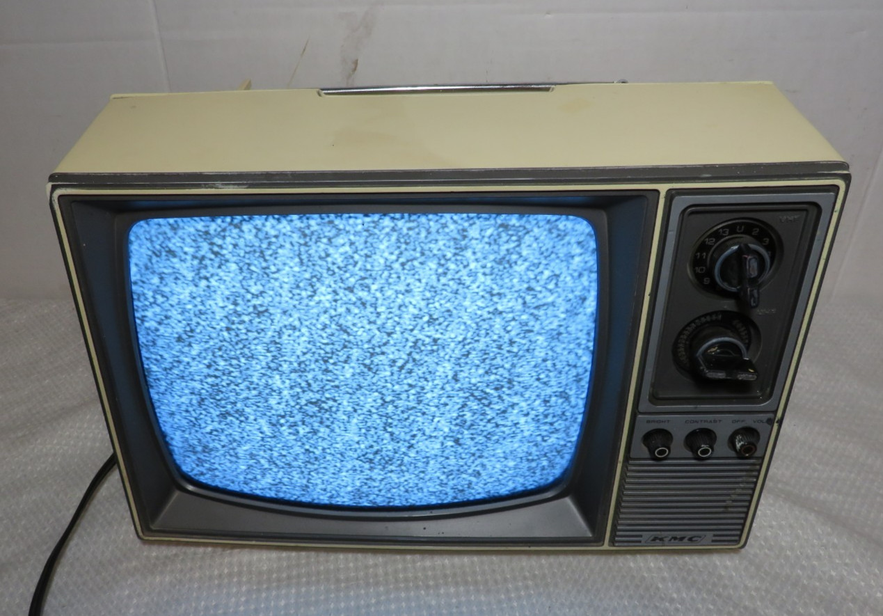 VTG 1984 Kmart KMC 12″ Portable TV CRT Television Cream KMB-1221G TESTED WORKS
