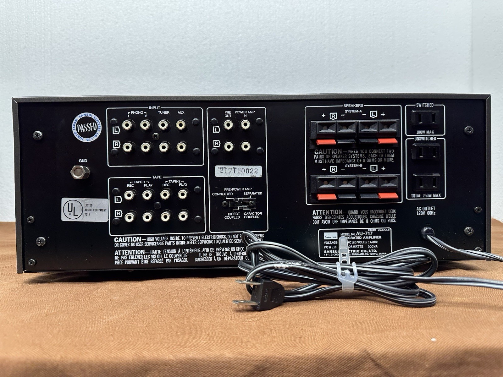 sansui au-717 integrated amplifier/ Box All Original
