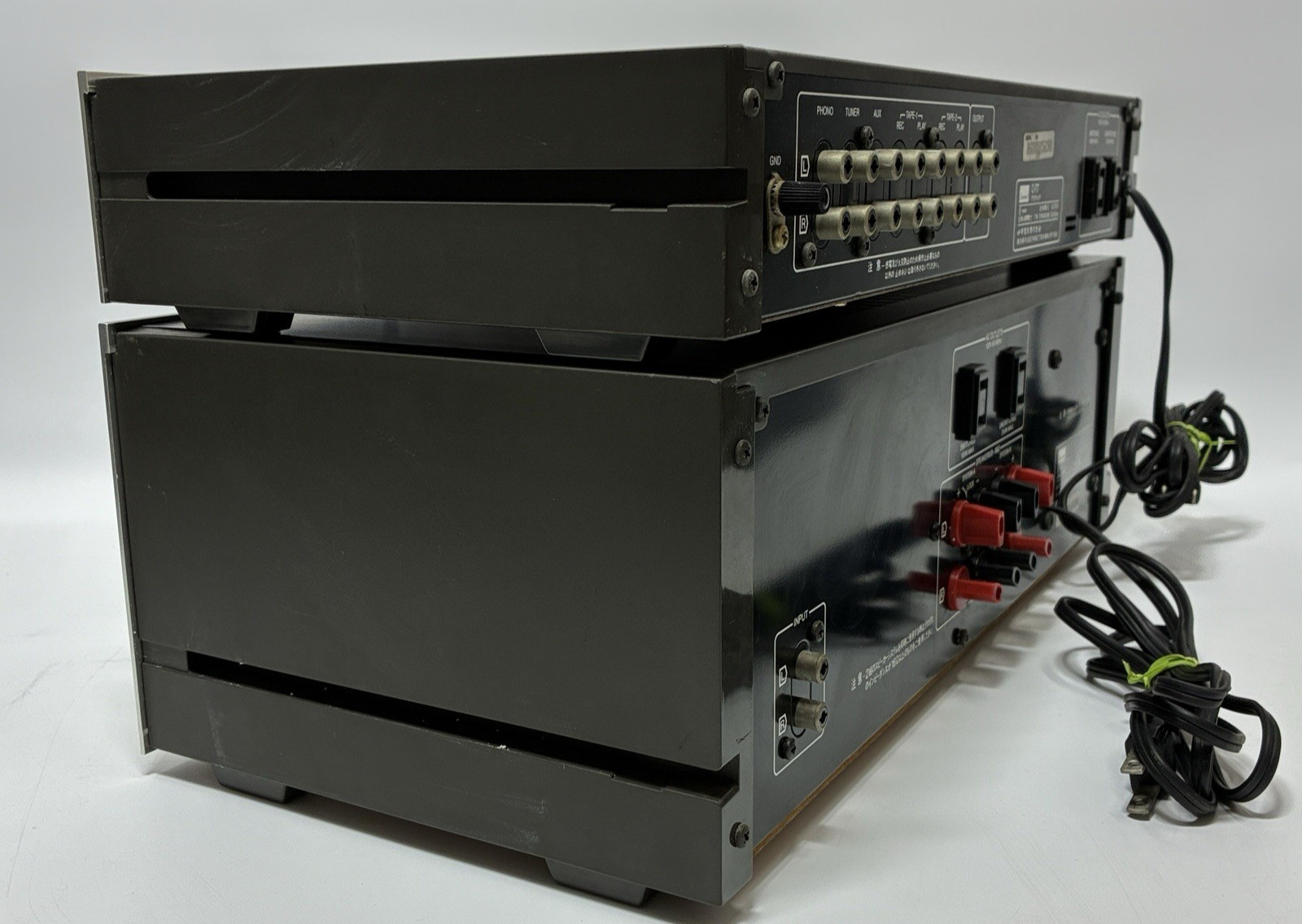 SANSUI C-77 Preamplifier B-77 Power Amplifier Set Vintage Rare Working