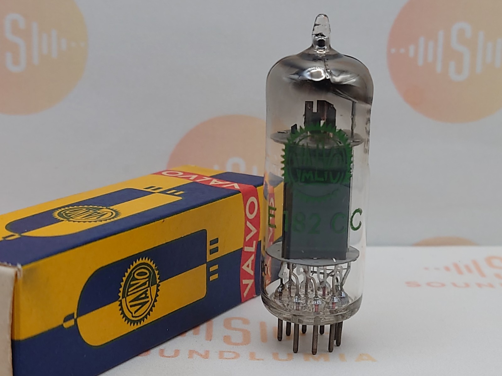 1x Valvo E182CC Green Label D-getter Pinched Waist – Heerlen 1958 – NOS