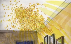 Owl, 2011; Watercolor and colored pencil on paper
