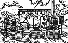 Anniversary Party, 2009; Woodblock print