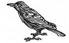 Crow, 2002; Woodblock print